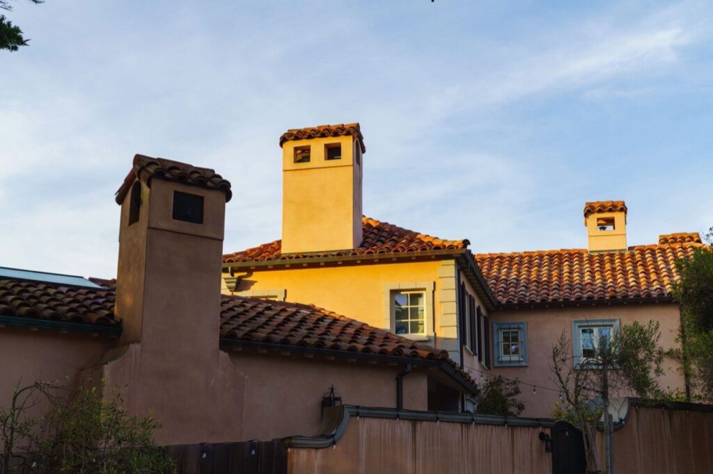 Mediterranean-style Las Vegas home with clay tile roof